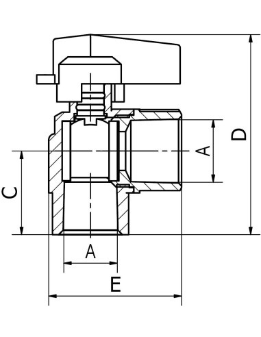 Art.259 Valvola a sfera M.F. a 90 °