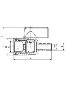 Art.381 Valvola minisfera F. con portagomma 2