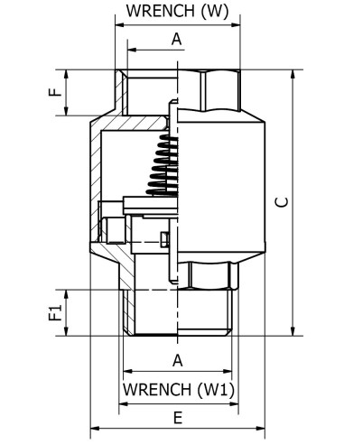Art.152 Valvola di ritegno PN40 M.F.