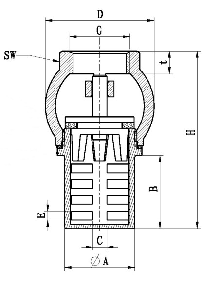 Art.295 Valvola di fondo PN25 F.