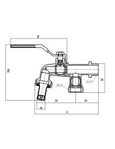 Art.321/B Rubinetto portagomma a sfera curvo 2