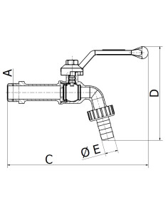 Art.322/BV Rubinetto portagomma a sfera curvo ANTIGELO 2