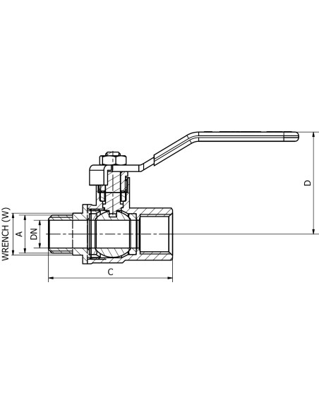 Art.305 Valvola a sfera M.F.