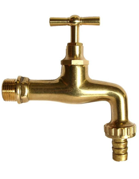 Art.570/D Rubinetto in ottone lucidato con filetto ridotto 1/2"x3/8"